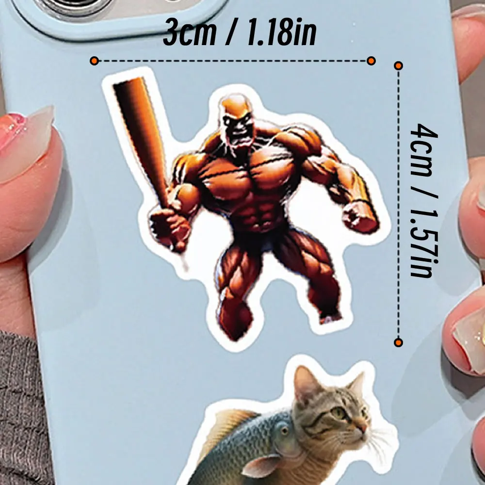 10/100/1000p Abstract Animal Stickers Tung Tung Sahur Italian Brainrot Animals Cartoon Decal DIY Luggage Phone Cup Guitar Decal image 2
