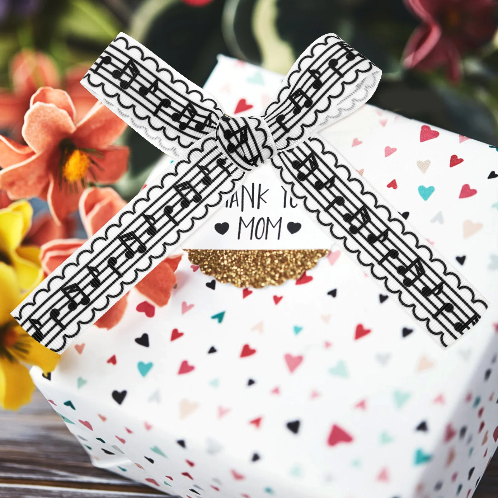 

Musical Note 10Yards Cloth Gift Wrap Bowknot Packaging Festival Packing Gift Ribbon Strap Craft Ribbon For Cakes Bouquet