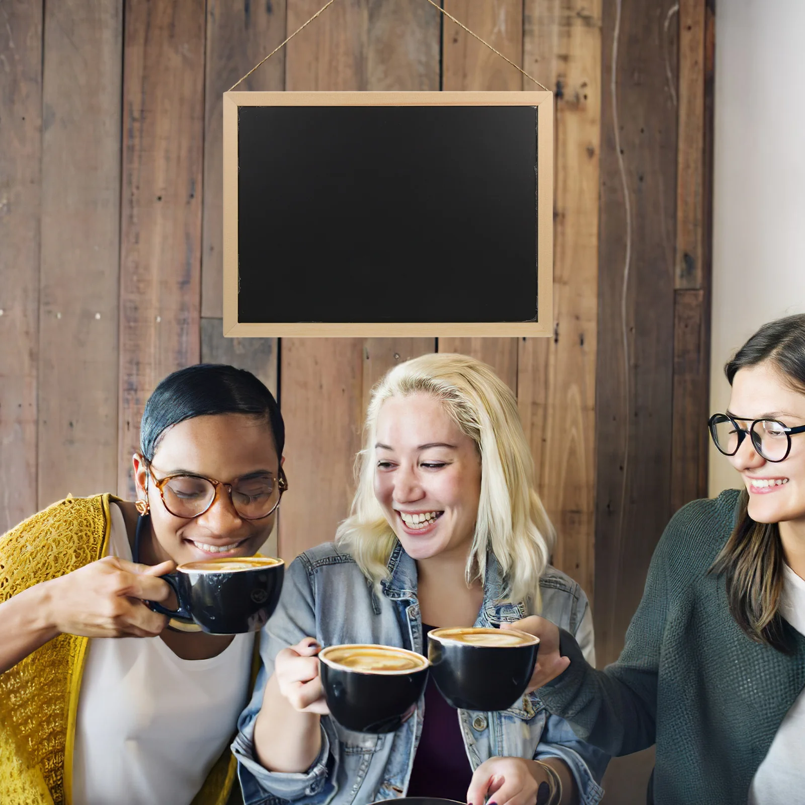 1 set di lavagne sospese in legno rustico, bacheca per messaggi, cartello da tavolo in miniatura per decorazioni per la casa, forniture per feste