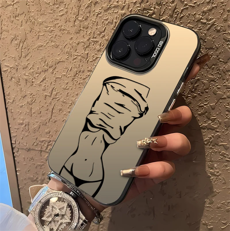 

Women's luxury patterned matte phone case suitable for iPhone 16 15 14 13 12 11 Pro Max 15 16 14 13 X XS XR 7 8 Plus Anti fall
