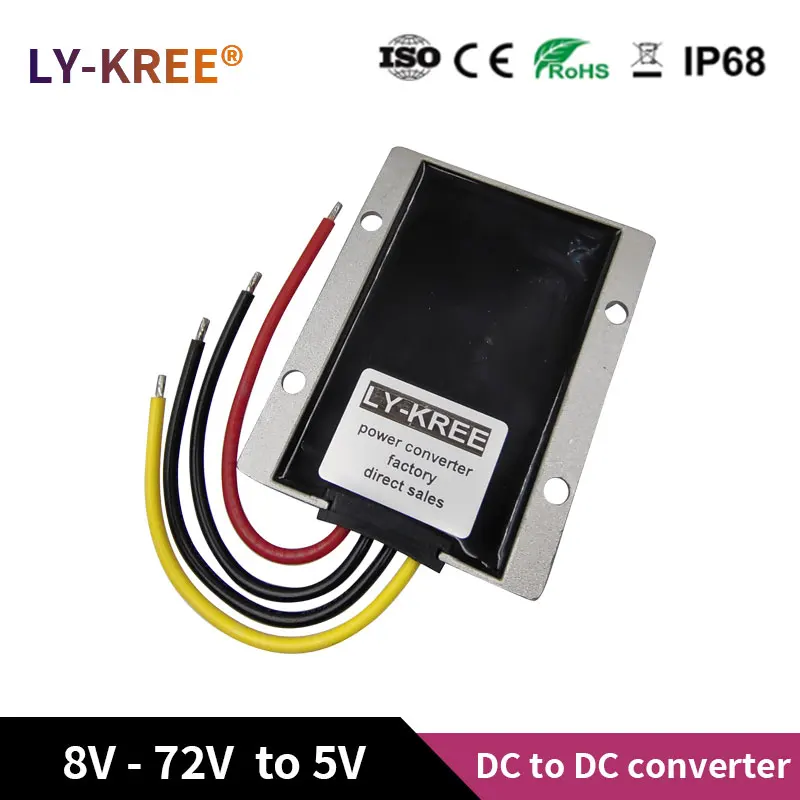 DC-DC 8-72V to 5V Buck Converter  12V 24V 36V 48V 60V to 5V Step-down LED light Power Supply 20A 30A 40A Transformer Module