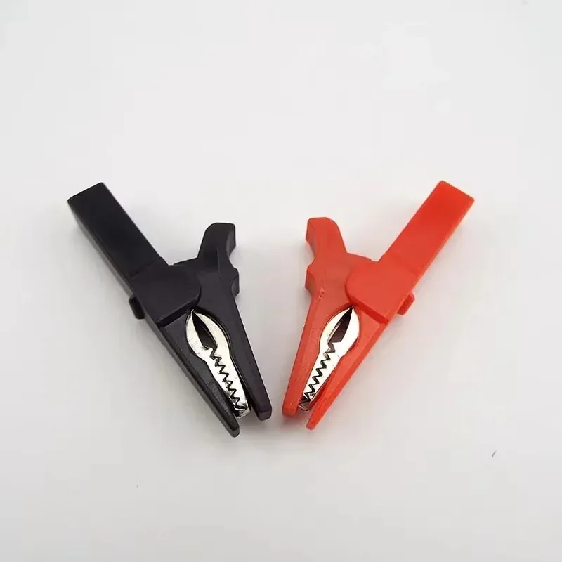 55mm Crocodile Clamp Probe Alligator Clip Alligator DIY Clips Test Probe Black Red Color Socket Cable Insulated Electric Clips