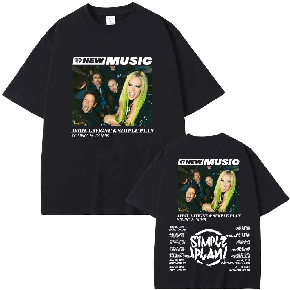 Avril Lavigne - Young & Dumb T-Shirt Funko Pop Harajuku Gothic Tee-shirt Short Sleeve men Casual Tshirt Round Neck Tees