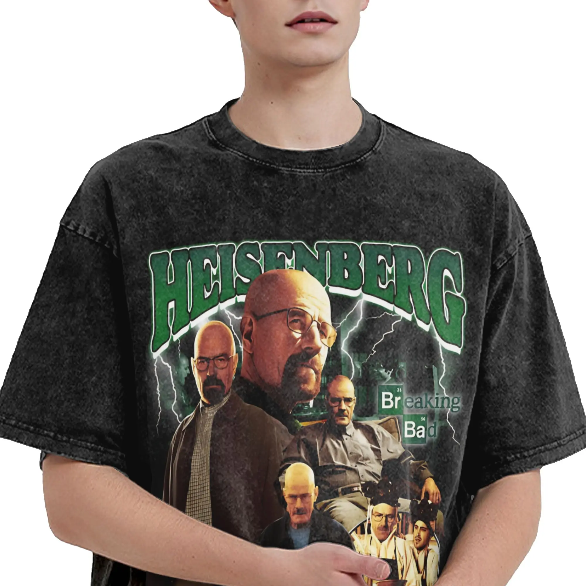 Graphic Printed Heinsenberg walter white bb Breakings Bads  Washed T Shirt Apparel Oversize T-Shirt  Men Women Tees