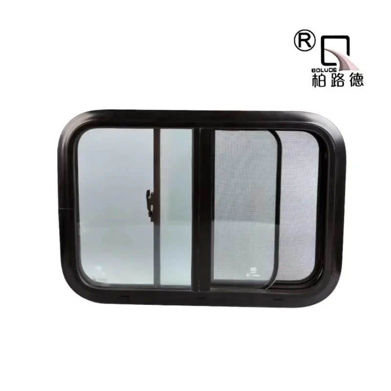 

Black Aluminum Sliding Camper RV Window With Mounting Ring for Motorhome