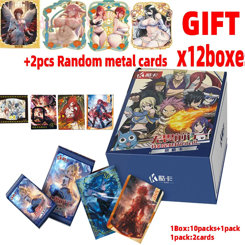 

Wholesale 12/24/48 Boxes Fairy Tail Trading Cards Anime Figures Erza Scarlet SSP SP Rare Card Booster Box TCG Children Toys