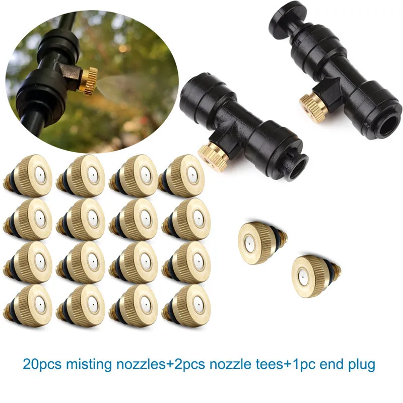 2 Points 10 Spray Seat/nozzle + Plug Spray Set Outdoor Garden Atomizing Irrigation Accessories Gardening Supplies