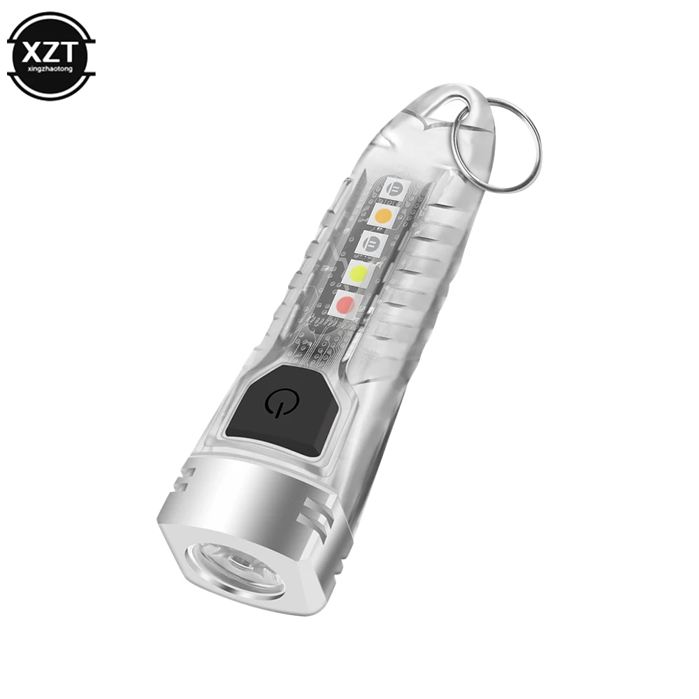 

Portable Mini 400 Lumens Portable Torch LED Flashlight UV Light Camping Pocket Lantern Multifunctional Waterproof Keychain Lamp
