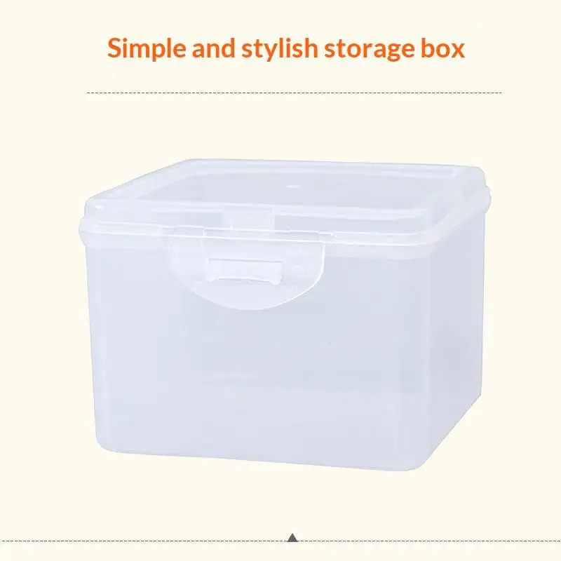 1Pcs With Lid Storage Box Rectangular Shape Multi-purpose Storage Case Plastic Clear Small Thing Container