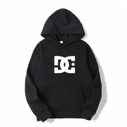 DC Letter Men's Hoodie and Women's Fashion Simple Long Sleeve Sweatshirt Autumn Winter Street Trend Large Gym