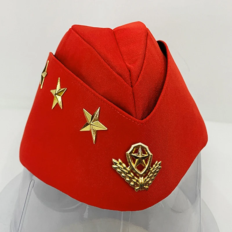 Unisex Military Cap Sailor Hat Army Cap Dance Boat Caps Pentagram Soviet Badge Navy Hats Cosplay Berets Cotton Suture Precision