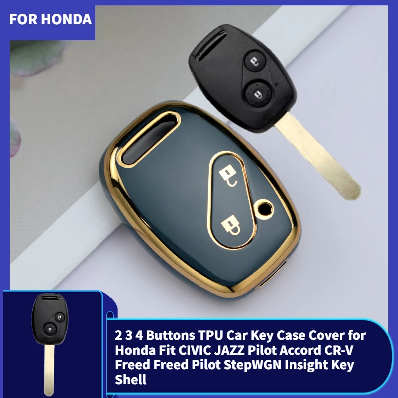 2 3 4 Buttons TPU Car Key Case Cover for Honda Fit CIVIC JAZZ Pilot Accord CR-V Freed Freed Pilot StepWGN Insight Key Shell