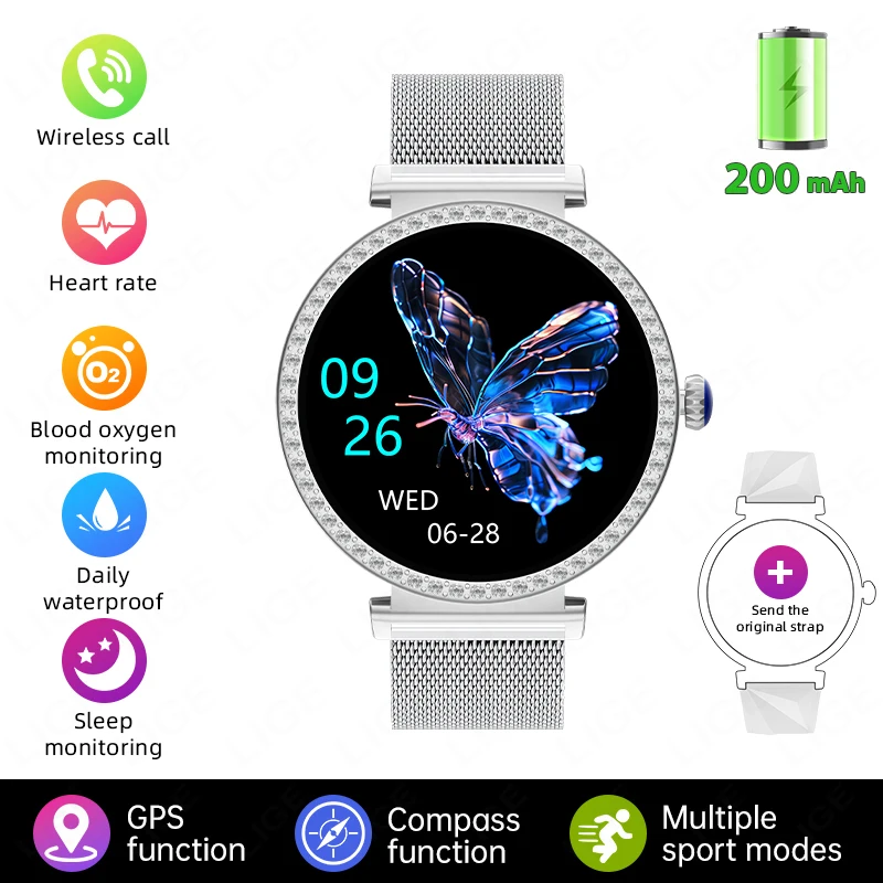 

LIGE Bluetooth Call GPS Смарт-часы 2025 Новый монитор кислорода в крови Женские умные часы с несколькими высотами и спортивным режимом Фитнес-трекер