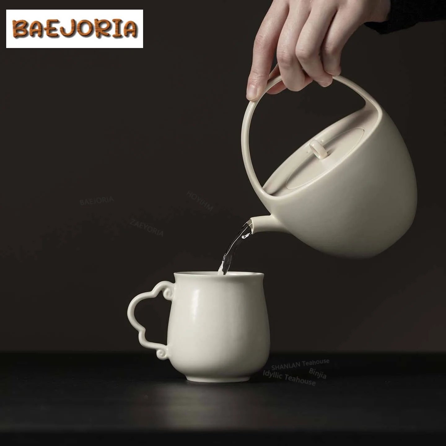 250ml Plain White Auspicious Clouds Teacup Ancient Tea Bowl Tea Cup Set Tea-tasting Meditation Cup Jianzhan Master Cup Tea Items