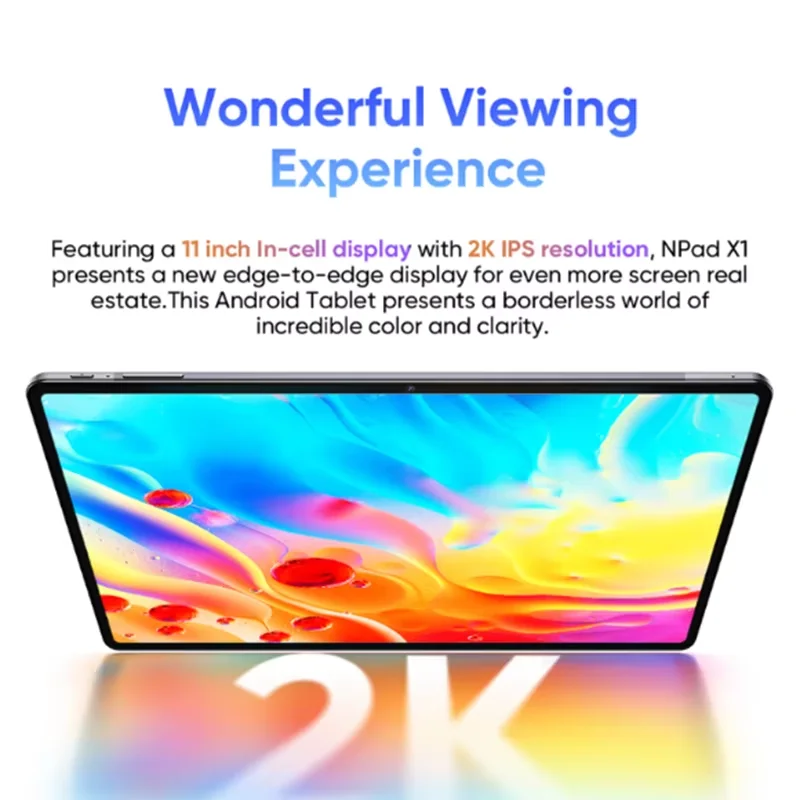 N-one NPad X1 11 ''Android 13 tablette (8 + 8) GB RAM 128 GB ROM 2K FHD MTK G99 8 + 20MP + 2MP caméra 18 W PD Charge rapide