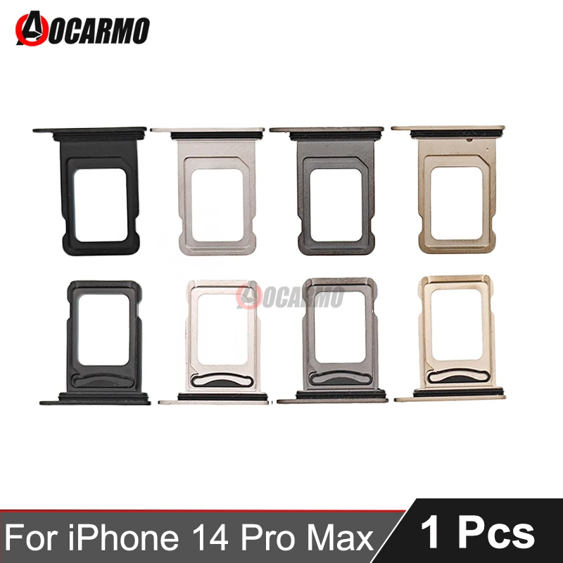 

Aocarmo For iPhone 14 Pro Max 14PM Single Dual SIM Card Tray Holder Slot Drawer Black Silver Purple Gold Replacement Part