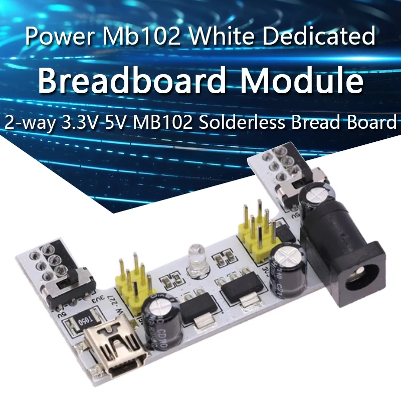 1PCS Breadboard Power Supply Module /mb102 white Breadboard Dedicated Power Module 2-way 3.3V 5V MB-102 Solderless Bread Board