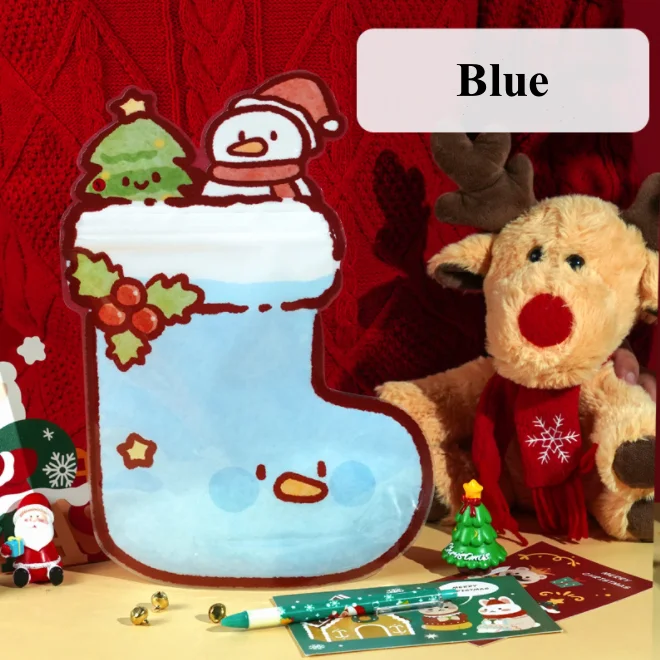 50PCS Cute Plastic Christmas Ziplock Bag DIY Matcha Wedding Birthday Snack Sugar Coffee Corn Spice Candy Gift Storage Pouches - view 5