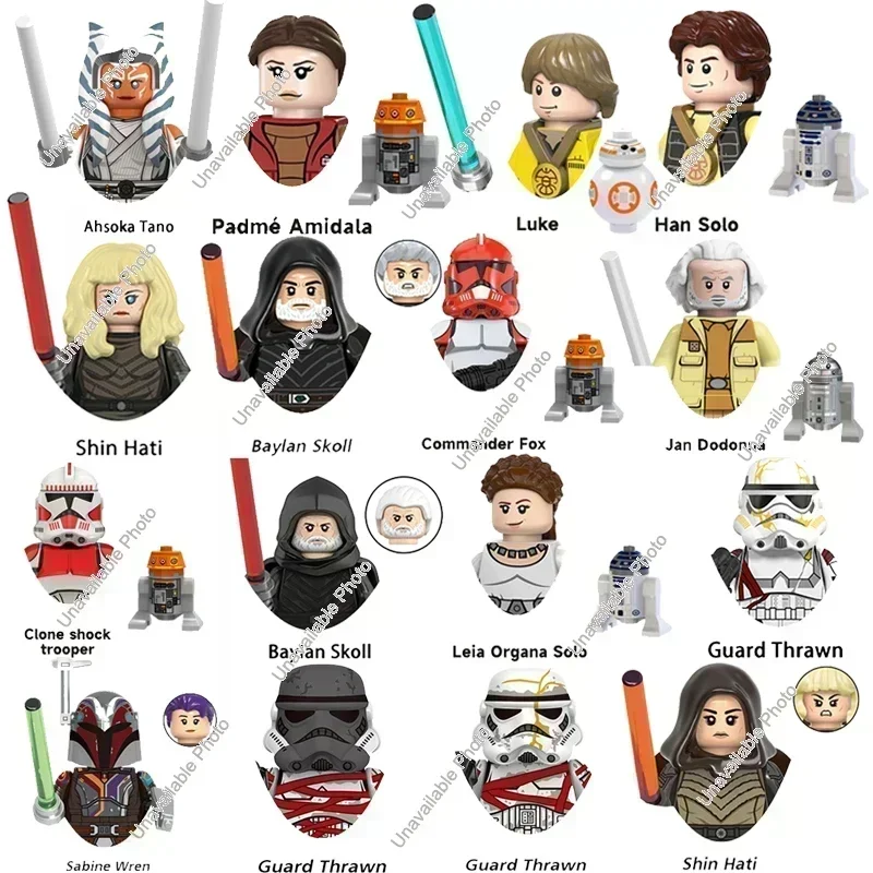 

Горячие игрушки, строительные блоки «Звездные войны», мандалорицы, Хан Соло Люк, гвардия, Thrawn Baylan Skoll Shin Hati, экшн-фигурка, детские игрушки, подарки