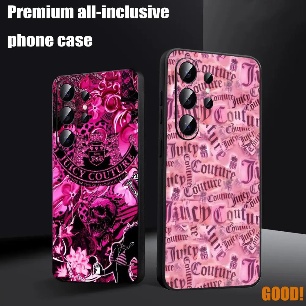 C-Couturers-Juicyes Phone Case For Samsung Galaxy S26 S25 S24 S23 S22 S21 S20 Plus Ultra Note20 Soft Black
