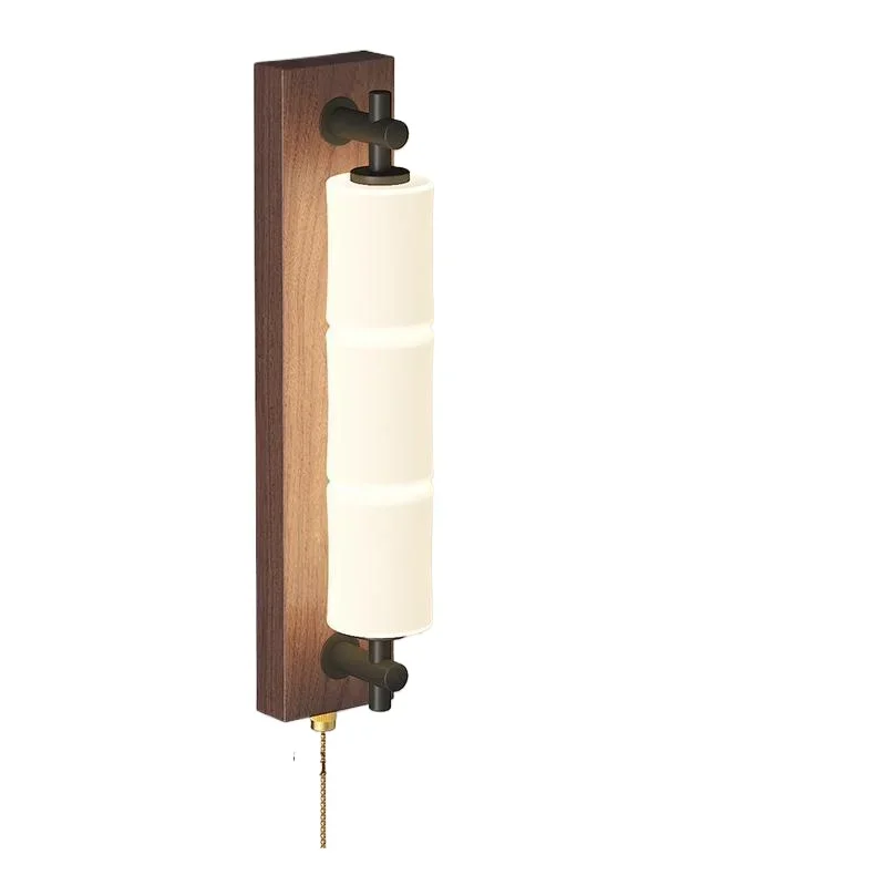 

Medieval style bedroom wall lamp French retro solid wood living room background wall aisle corridor room bedside lamp