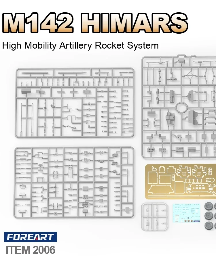 FOREART-kit de montaje de FO-2006, sistema de cohete de artillería de alta movilidad, M142, Hymars americano, 1/72