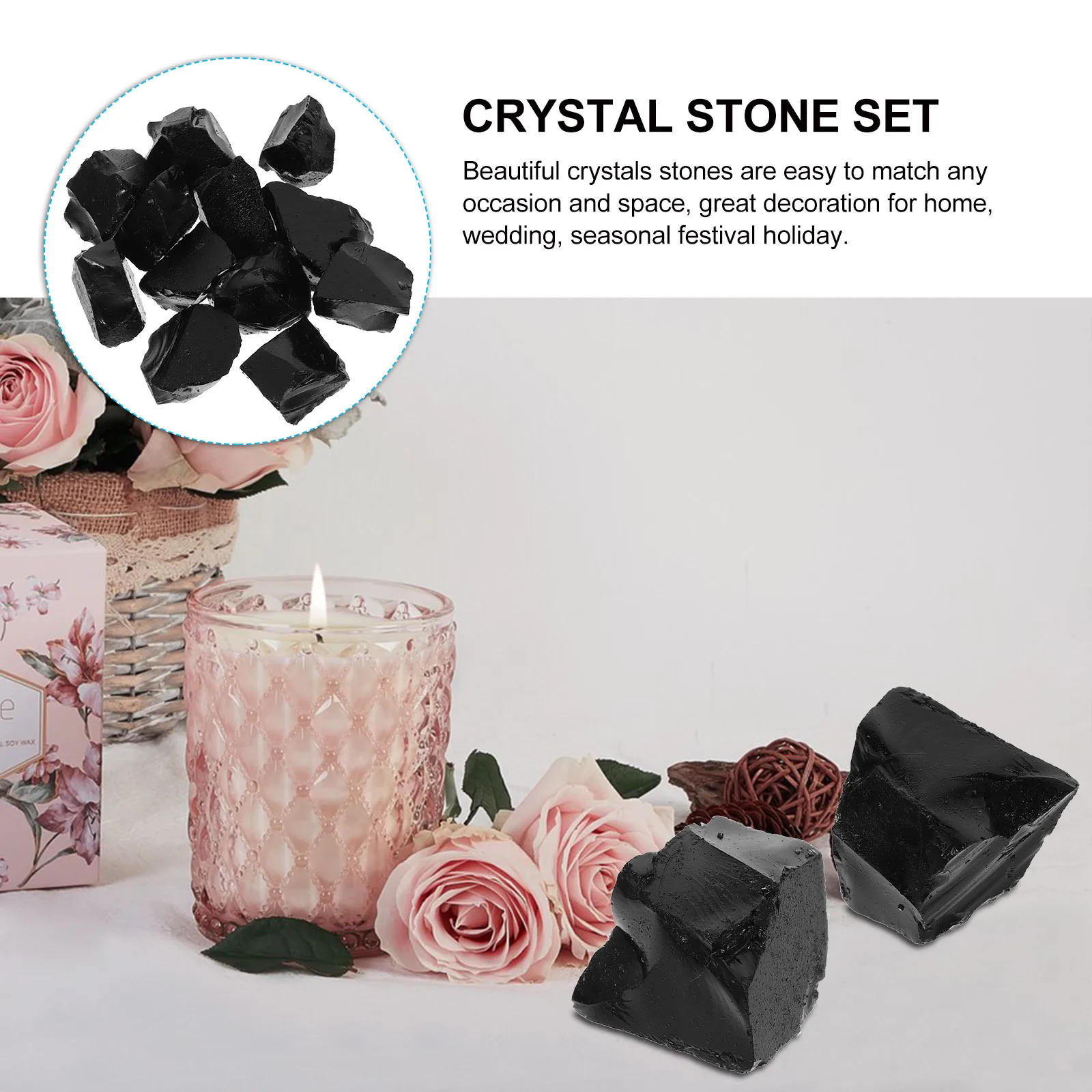 

Natural Crystal Stone Decoration Bag Irregular Gravels Desktop Ornament Home Plant Decoration Crystal Set Desktop Ornament