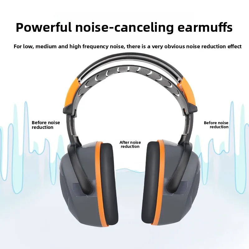 Upgraded soundproof earmuffs, anti-noise headphones, shooting sleep learning, silent industrial earmuffs, protective headphones