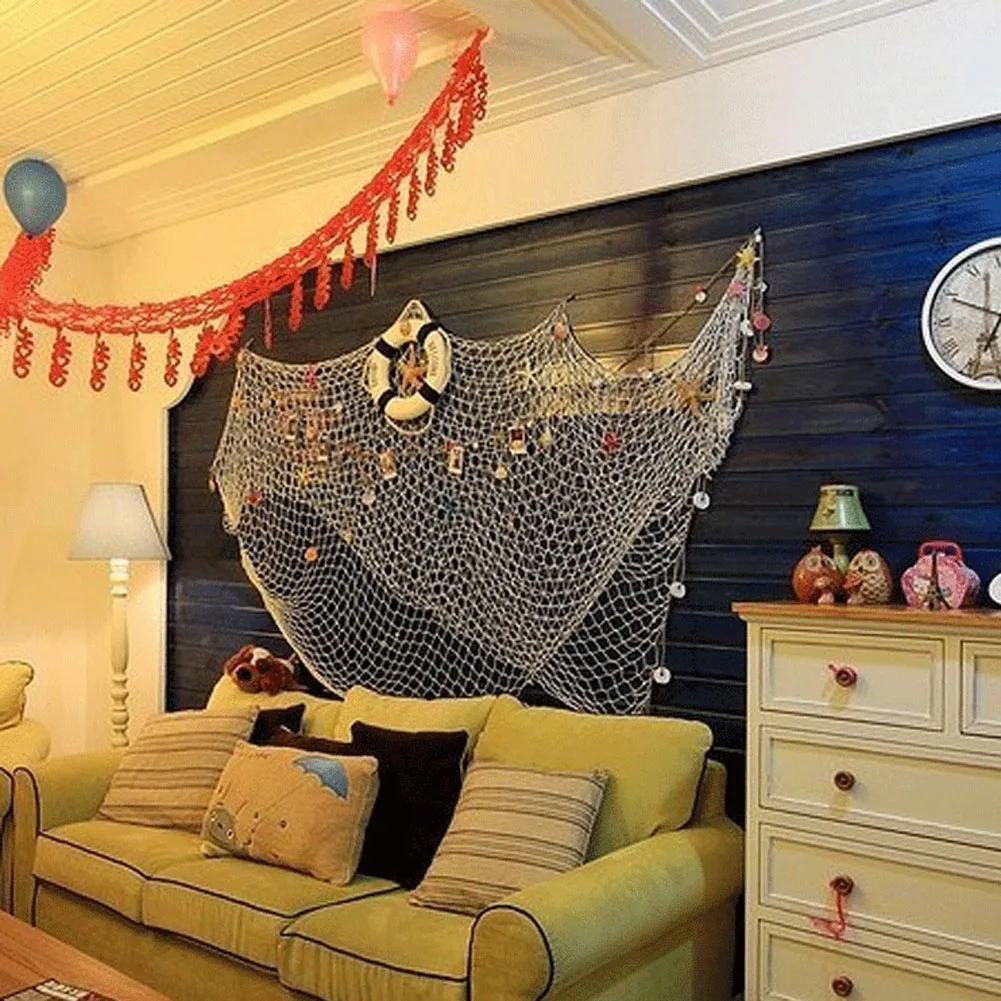 decorative fish net for wall 2 Pack Decorations, 80x40 Inch Aqua Fishing Net Decor Party Each order is for one (1) decorative fishnet Fish Net Wall Decoration, with