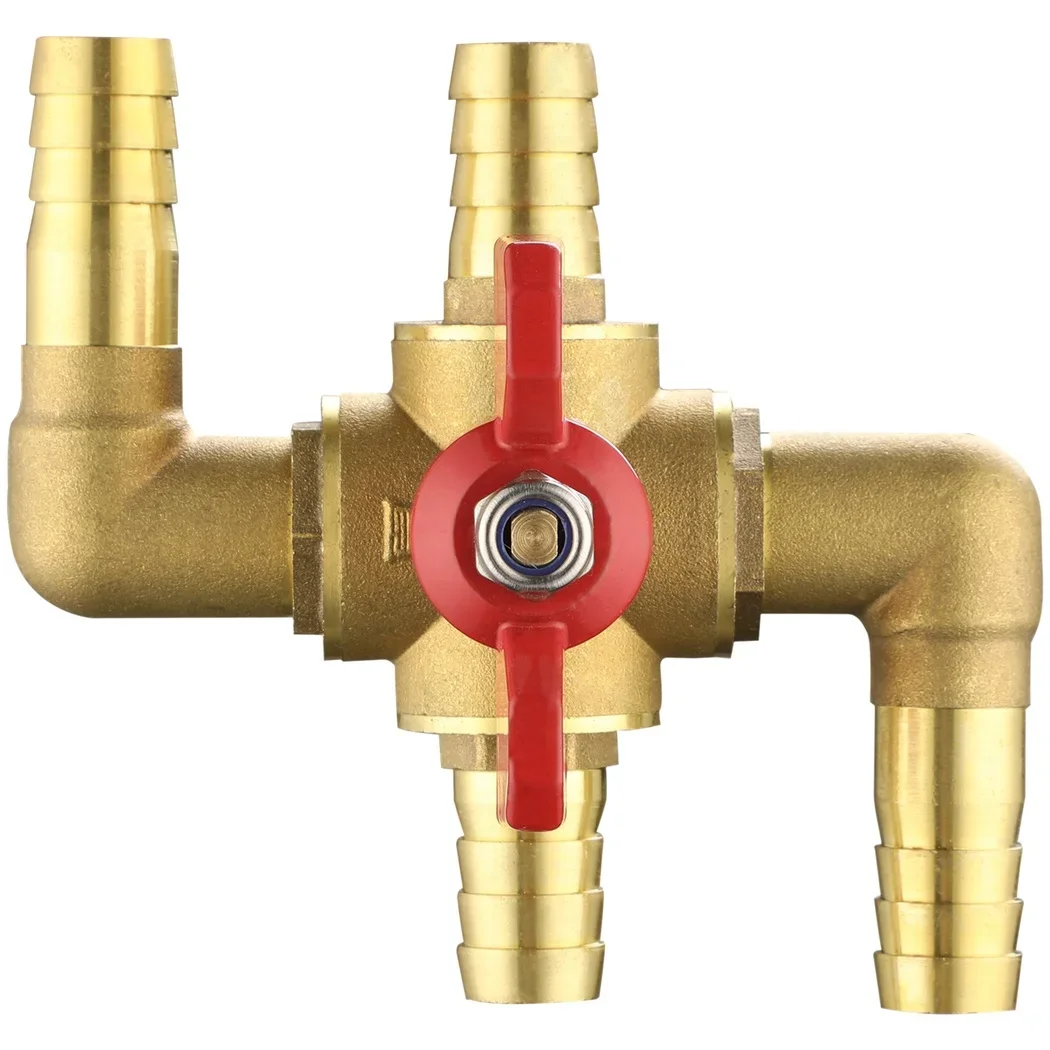 4-Way 5/8in Automobile Heating Water Valve Brass Automotive Integrated Manual Control Valve Heater Core Bypass