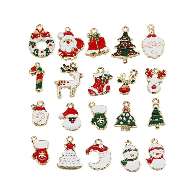 

(20PCS/pack)Mini Metal Pendants Hanging Christmas Decoration Crafts Xmas Tree Elements Children Handmade Accessories