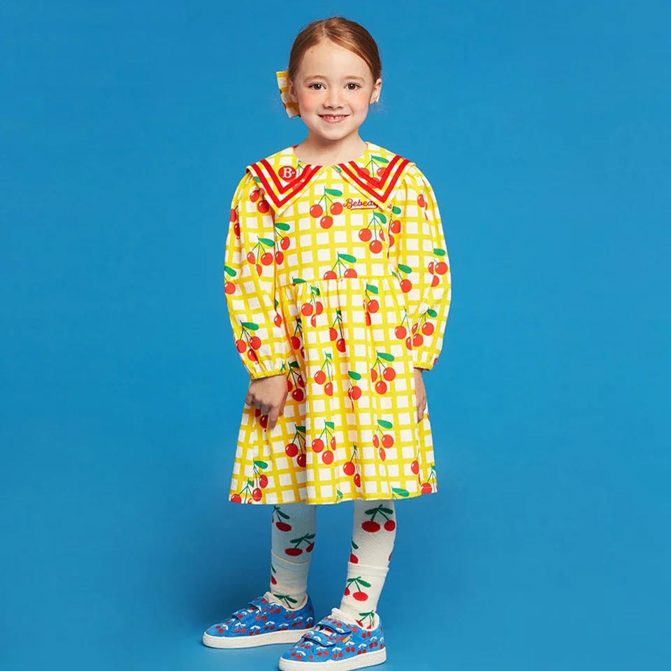 Girls Floral Dress Bottoming Shirts 24 Summer Korean Boys Long Sleeves Tops Pants Suit Kids Sweatshirt Child Cute Tee Clothes