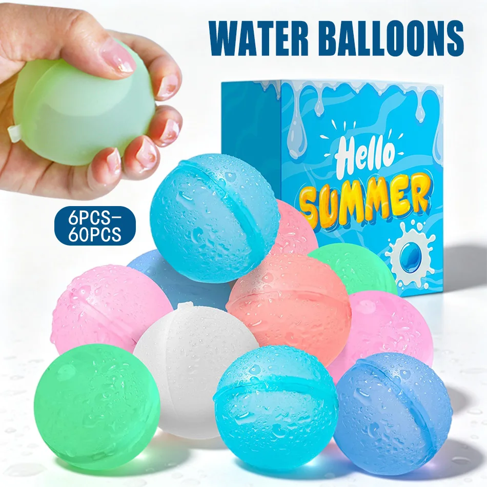 New Reusable Water Balloons Refillable Water Balloon Quick Fill Self Sealing WaterBomb Splash Balls Swimming Pool