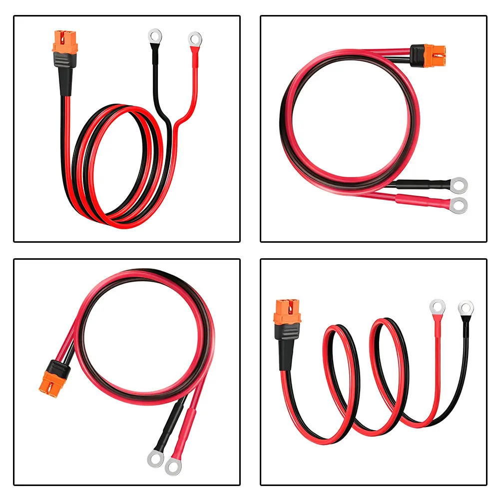 60cm 12AWG XT60I-F to O-Terminal Cable with Pure Copper Core and Heat Resistant PVC Jacket for Drones and Power Equipment