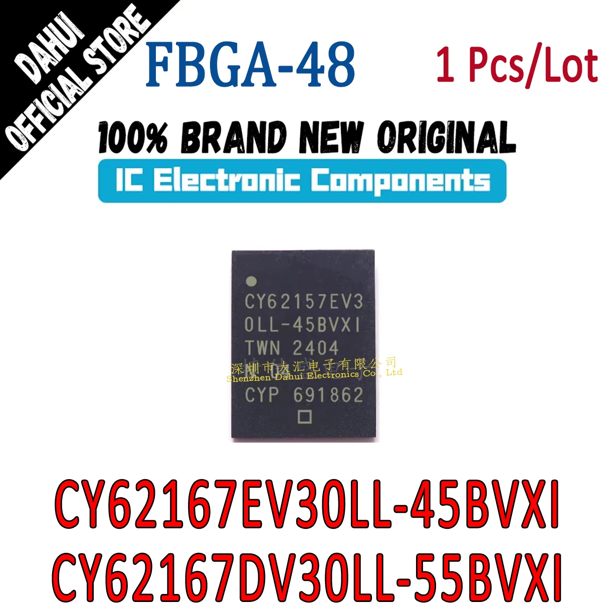 

CY62167EV30LL-45BVXI CY62167DV30LL-55BVXI FBGA-48 Memory chip IC new original