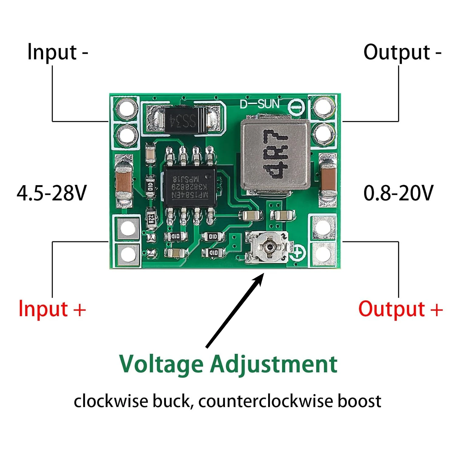 5 قطعة MP1584EN DC-DC 3A قابل للتعديل تنحى محول فرق الجهد وحدة 24 فولت إلى 12 فولت 9 فولت 5 فولت 3 فولت لاردوينو لتقوم بها بنفسك #4
