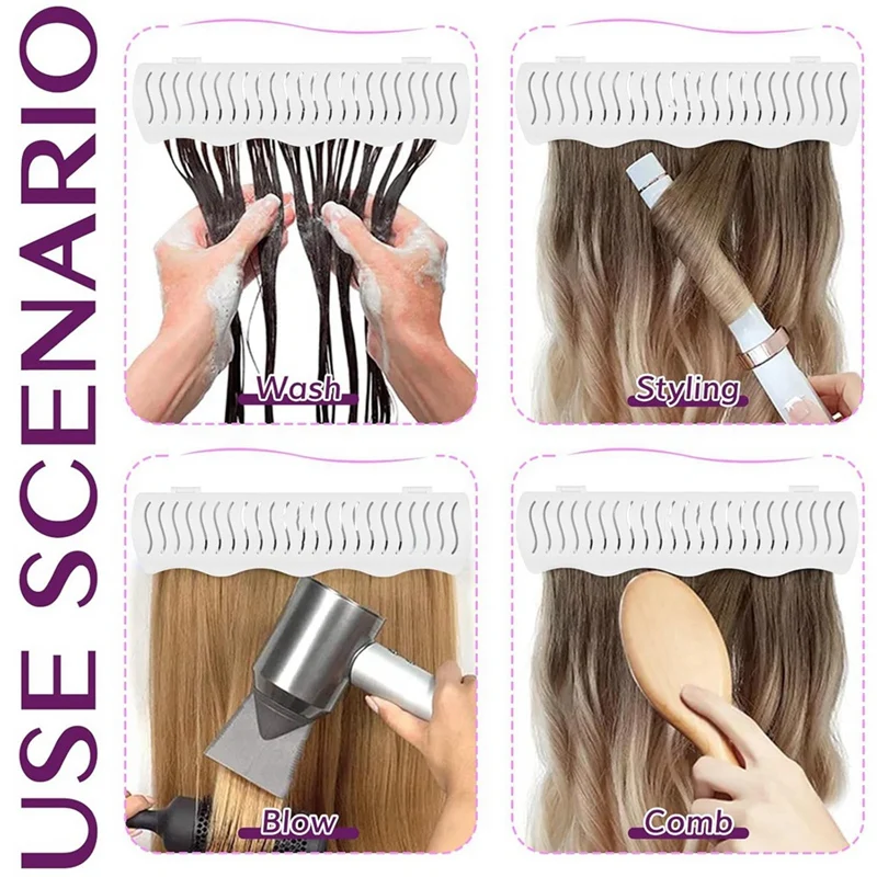 Abkp-suporte de extensão de cabelo para estilo, 4 modos de instalação com ferramenta, suporte de extensão de cabelo projetado para lavar