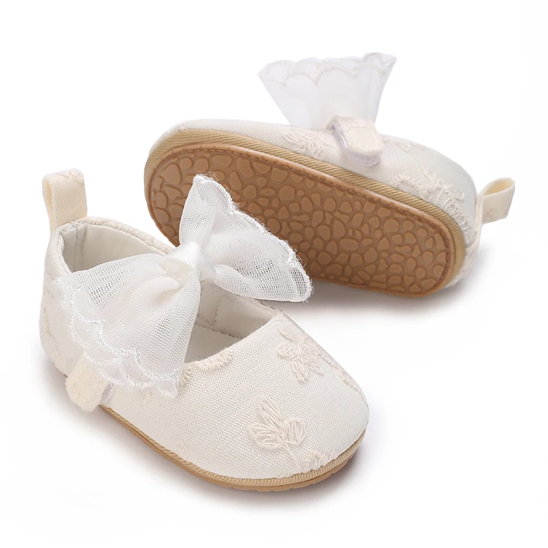 Summer Baby Casual Shoes Non Slip Soft Sole Non Falling Heel Learning Walking Shoes Baby Lace Bow Princess Shoes