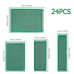 24PCS PCB Kit Prototype Board Double-sided Circuit Board 2*8 3*7 4*6 5*7cm DIY Soldering Electronic Kits