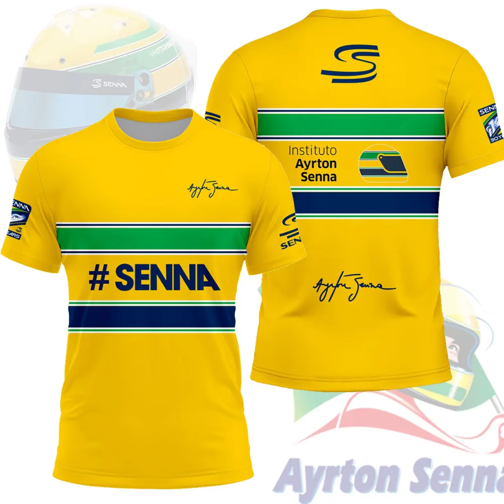 أيرتون سينا 12 سائق متحمس رياضة السيارات المشجعين الرجال تي شيرت الصيف قصيرة النساء تي شيرت 2025 جديد ملابس الأطفال بلايز