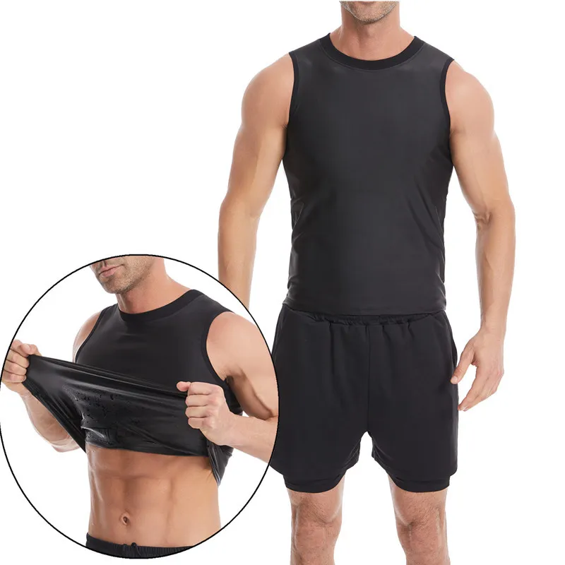

Men's Running Outfit Bright Sleeveless Quick Dry Vest & Black Sport Shorts Set