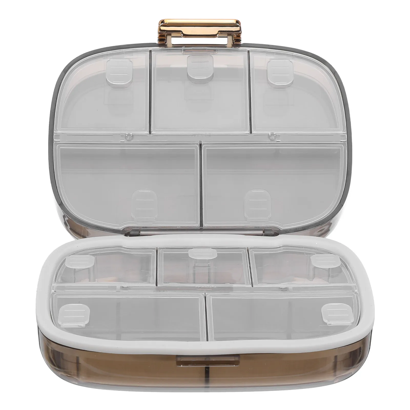 

Weekly Pill Organizer Portable Double Layer 7 Compartments Airtight Medication Storage Box Tablet Dispenser Travel Pocket Pill