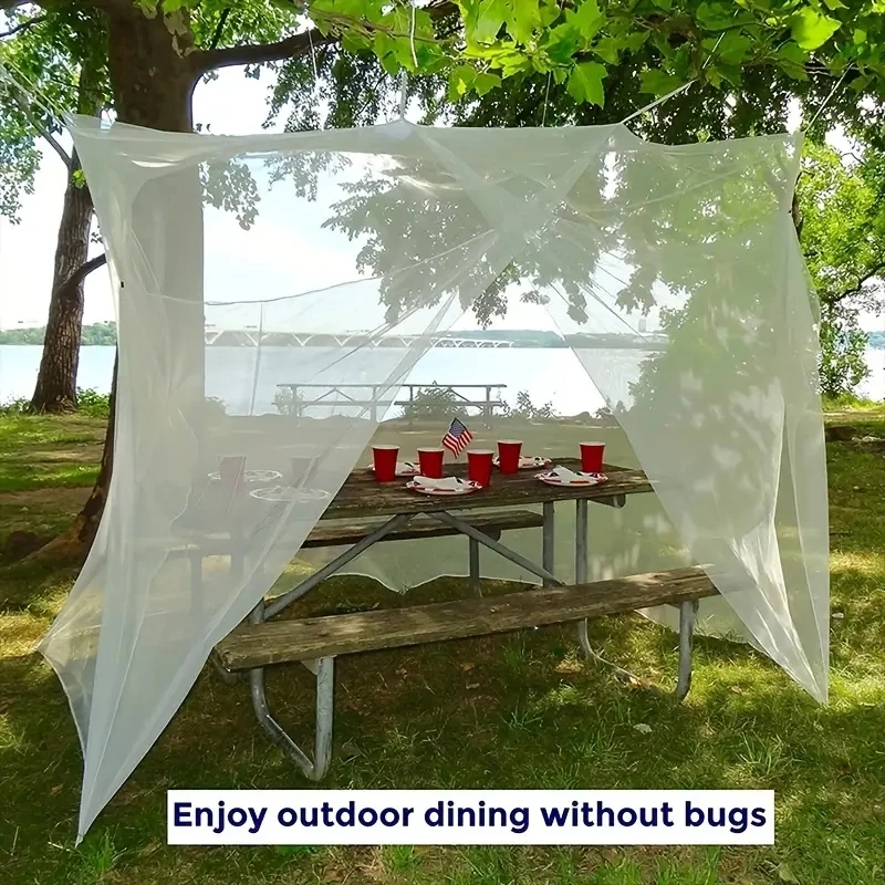 Ultra Large Mosquito Net Camping Tent for Camping Square Netting Curtain for Bunk Bed Camping Bedding Patio Easy Installation