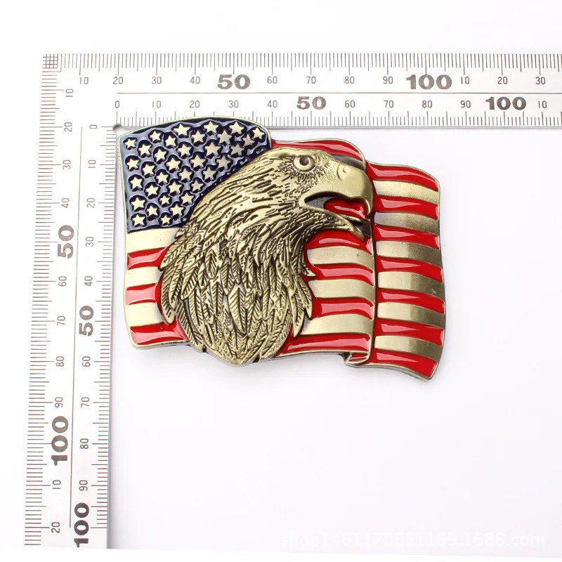 American Flag Haliaeetus Leucocentrus Belt Buckle, Smooth Components, Metal, 3D, ALLOY, Decorative Waistband, Cloth Accessories