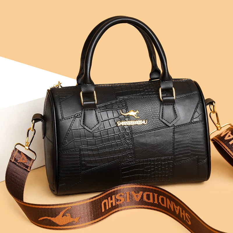 Elegant Minimalist Crocodile Pattern PU Ladies Handbag Fashionable Versatile Commuter Single Shoulder Crossbody Bag
