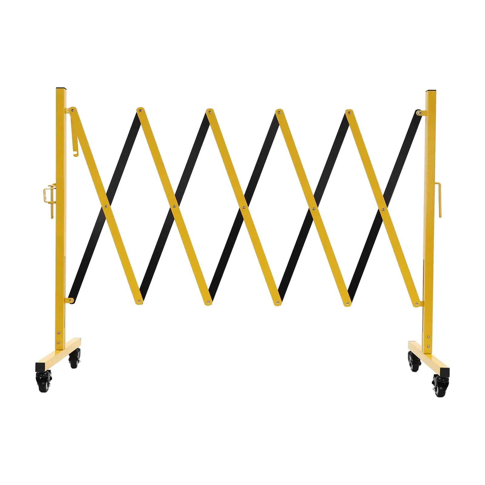 

8.2 * 3.36ft Expandable Metal Barrier Gate, Mobile Barrier Gate with 4 Casters, Adjustable Traffic Fence with 40-in Heigh, Foldi
