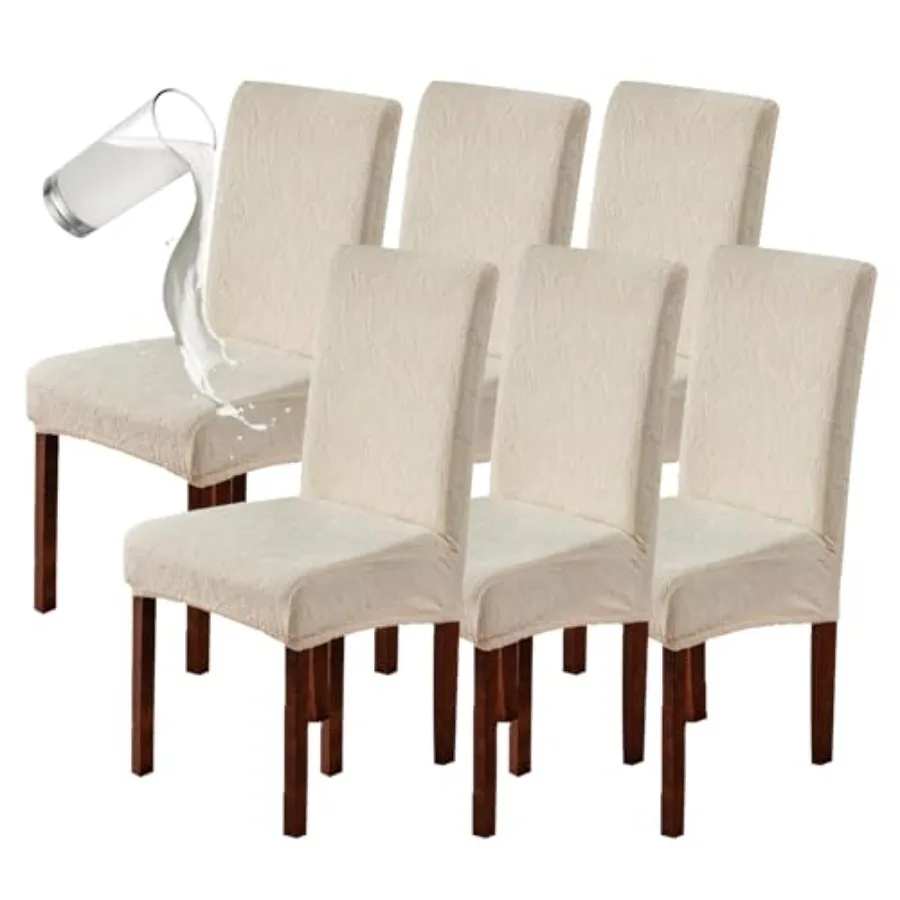

100% Waterproof Dining Room Chair Covers Set of 6 Stretch Kitchen Chair Covers Parsons Chair Slipcovers for Dining Room Chair P