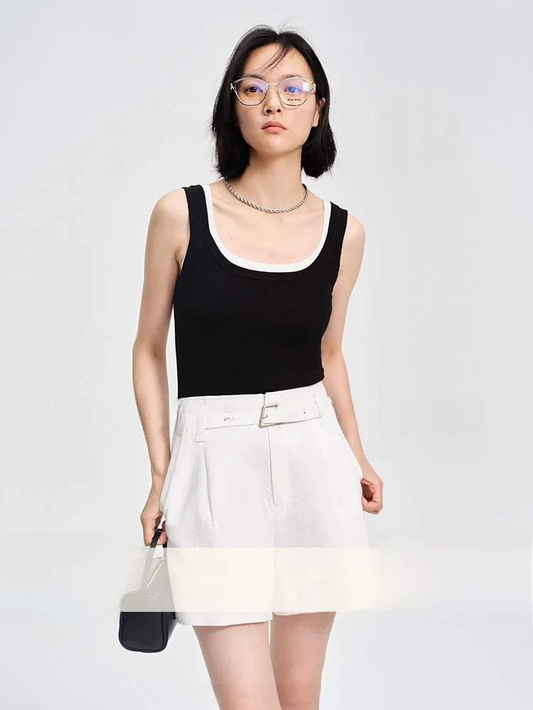 

Женские повседневные белые шорты COOBLOOM для лета, универсальные, А-силуэт, широкие, средней длины, прямые, с молниями и карманами