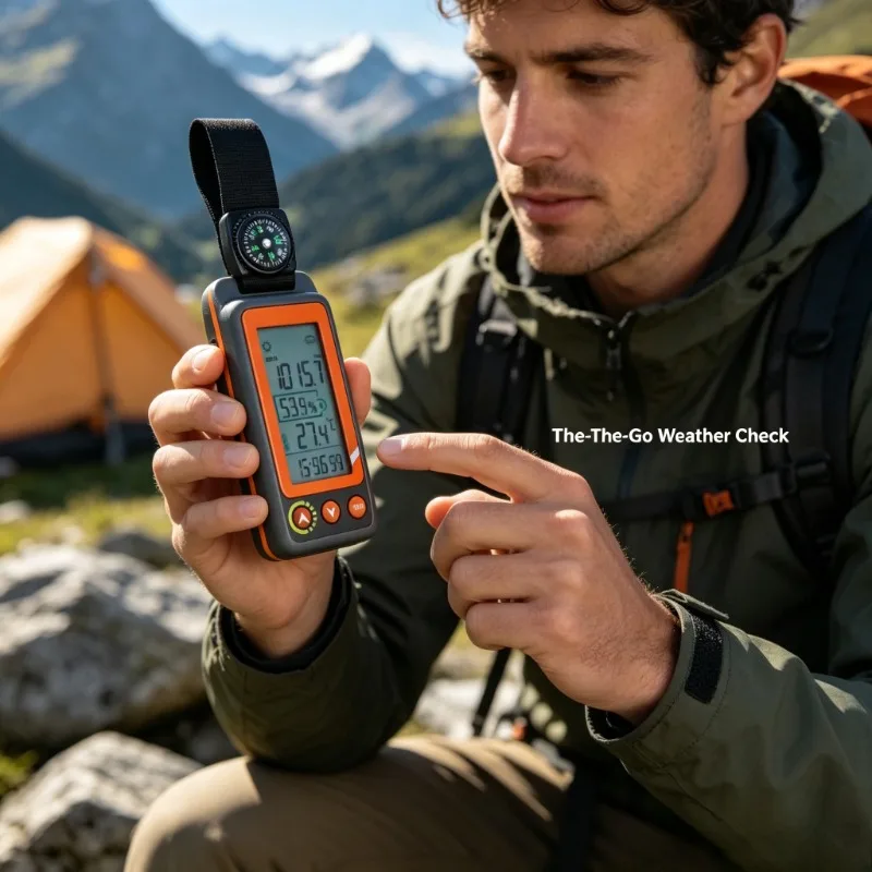 Digital Hygrometer Thermometer Portable Multi-functional LCD Weather Station Sensor for Waterproof Outdoor Humidity Meter