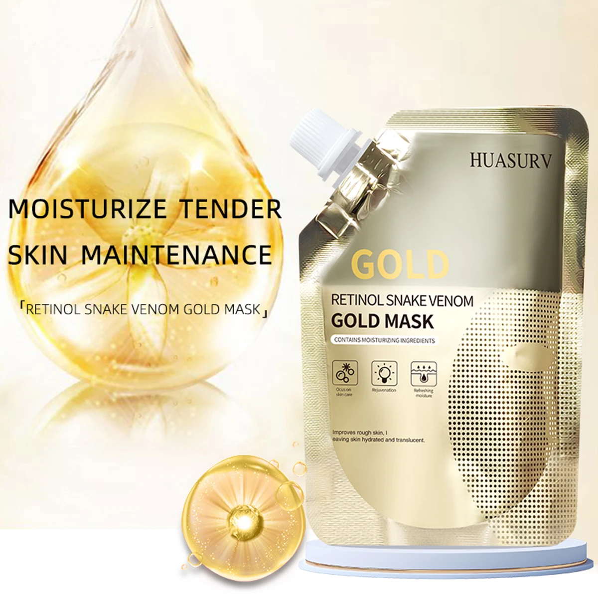 Retinol Gold Facial Mask Anti Aging Attenuating Fine Lines Firming Oil Cleansing Pore Moisturizing Collagen Peeling Facial Mask